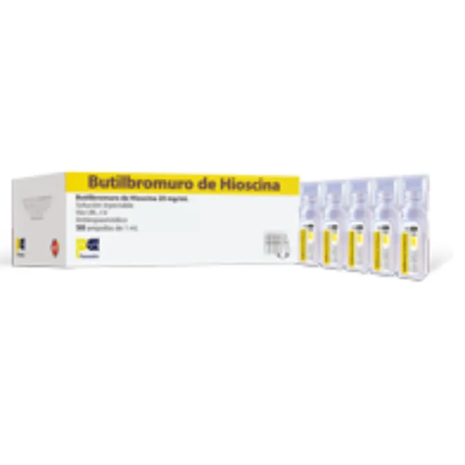 BUTILBROMURO DE HIOSCINA 20 MG CAJA X 50 AMPOLLAS - Ecofarma